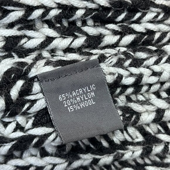 Kennith Cole Reaction Long Blacka and White Snap Front Sweater Jacket Size Large - Picture 11 of 12